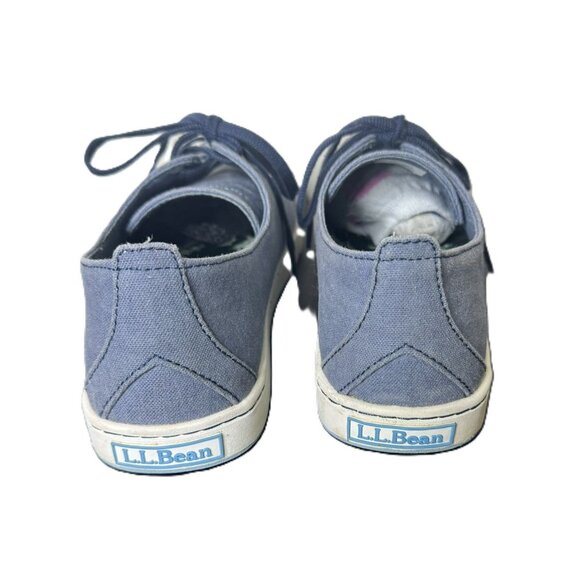 LL Bean Women's Blue Gray Canvas "Campside" Oxford Lace-Up Shoe, Size 9 - Picture 5 of 7